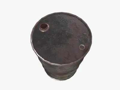 Steel Rust Barrel Low-poly 3D model