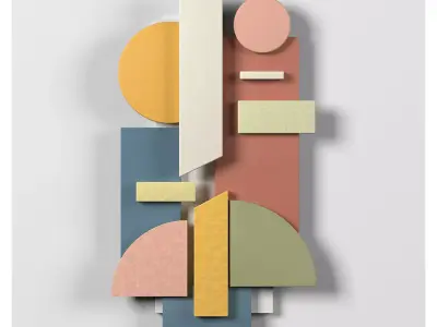 Wall Colored shapes Decoration - 35x60 - Collection - Part 8 3D model