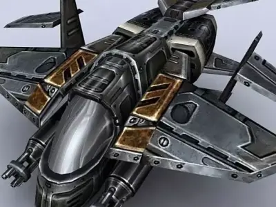 3DRT - Sci-Fi Gunship 3  Low-poly 3D model