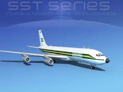 Boeing 707-320 SS Burlington Air Express 3D model