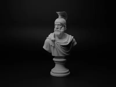 Byzantine Soldier Bust Chess 3D print model buy