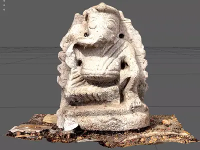 Antique idol of Lord Ganesh 3D model