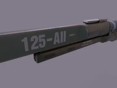 Railgun Heavy Riffle Lowpoly Low-poly 3D model