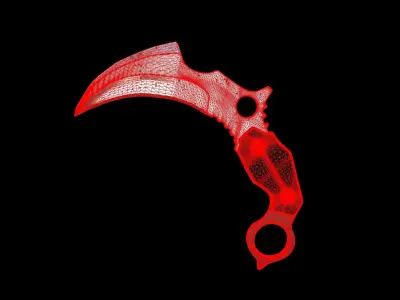 Rusty Karambit Weathered Blade 3D Model 3D model