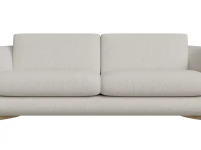 3 Seats Accent Beige Wood Sofa Low-poly 3D model