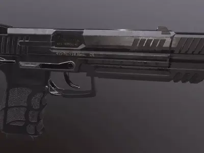 HK P30L Pistol with Matchweight Low-poly 3D model