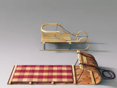winter sleigh 3D model
