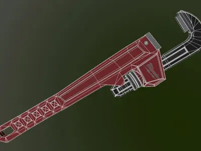 Milwaukee Pipe Wrench  Low-poly 3D model