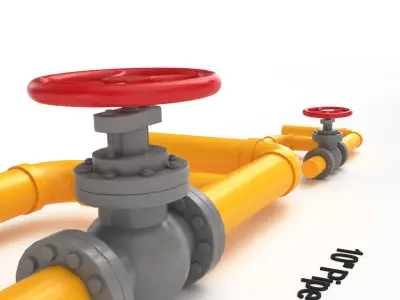  Valve With Gas Pipe 3D model