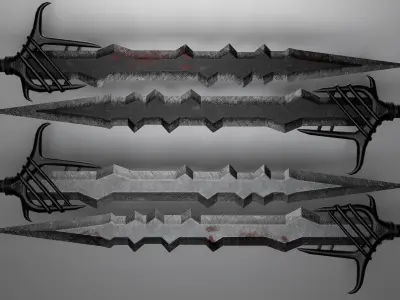sword with 4 different textures Low-poly 3D model