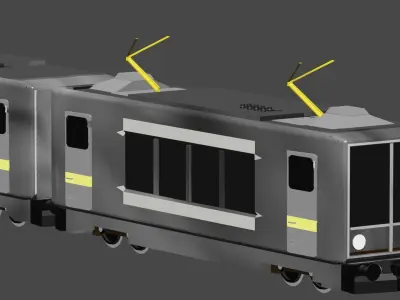 METRO TRAIN WITH COACH 3D model