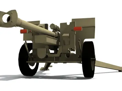 105 mm FeldHaubitze Low-poly 3D model