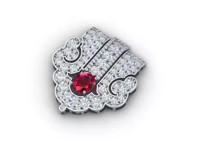 ArtDeco inspired Brooch 3D print model