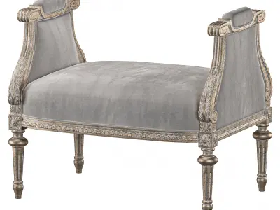 chairish bench and pouf 6958 3D model