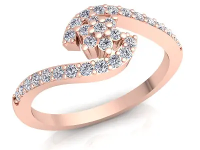 Fancy Woman Diamond Ring 01 3D print model