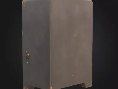 Vintage Industrial Safe Low-poly 3D model