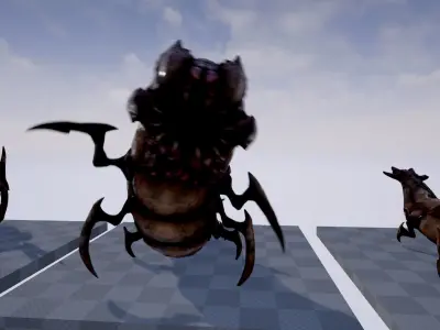 Worms insect Low-poly 3D model