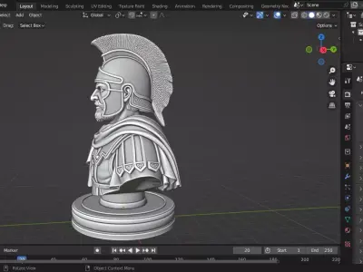 Macedonian Phalangite Soldier Pawn Chess Piece 3D print model
