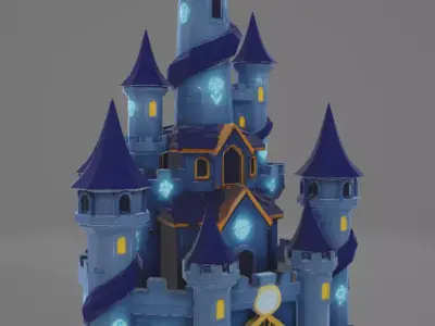 Mystical castle 4 Low-poly 3D model