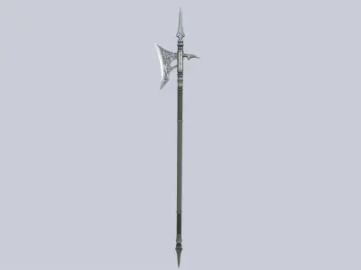 Fantasy halberd Low-poly 3D model order