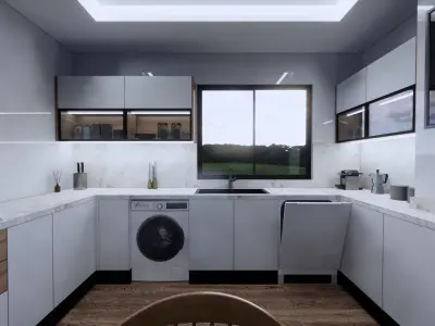 high gloss kitchen cabinets Free 3D model