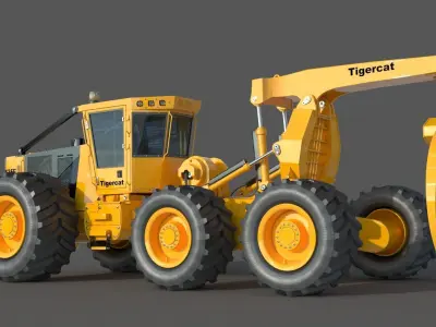 Tigercat Skidder Forestry Loader 635E 3D model