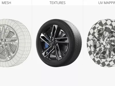 Sport Style Alloy Wheel 3D model
