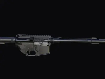 M4A1 receiver with barrel Low-poly 3D model