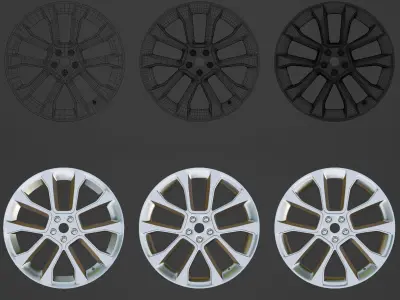 Range Rover 20in Wheels Replica Low-poly 3D model