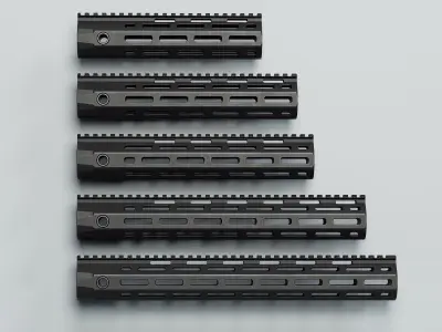 AR-15 - URX-4 Handguards - Replica Low-poly 3D model