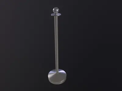 Crowd Control Stanchions 3D Model Low-poly 3D model