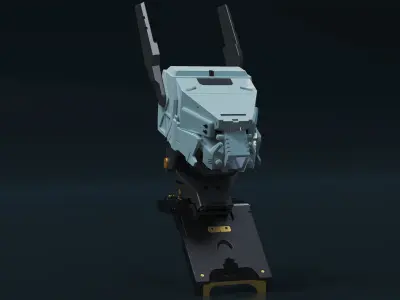 Robo head part scifi mechanical future postapo droid  3D model