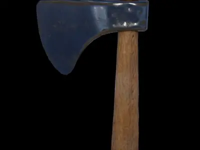 Stylized Melee Weapon Axe PBR game ready Low-poly 3D model Free low-poly 3D model