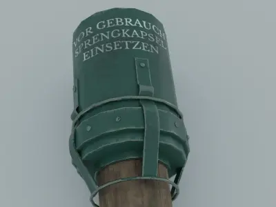German grenade Low-poly 3D model