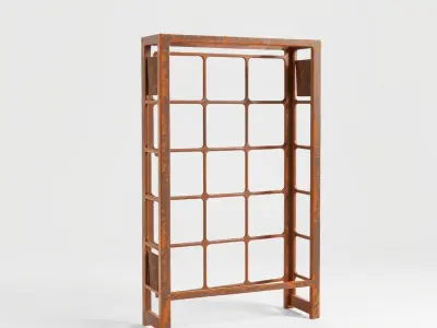 Industrial Metal Grid Shelf Model Pack Low-poly 3D model