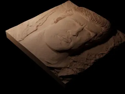 Rocky Balboa CNC 3d Print High Relief Sand Casting 3D print model