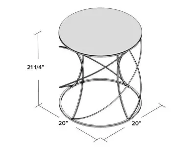 Rex Glass Frame End Table 3D model