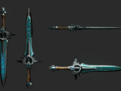 LOW POLY SWORD Low-poly 3D model shop