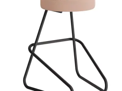 Medium Fabric Seated Bar Stool Tecta 3D model