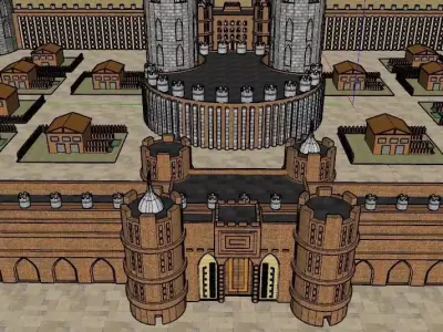 Castle 3d model Low-poly 3D model purchase