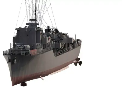 WW2 BRITISH NAVY SMALL DESTROYER 3D model