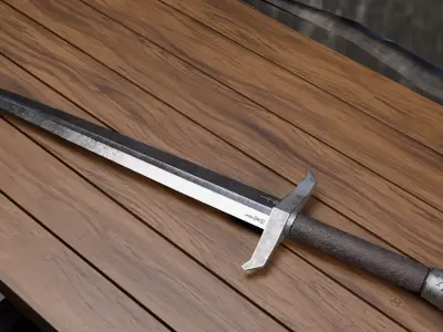  medieval Sword old age game-ready low poly PBR 4K  Low-poly 3D model