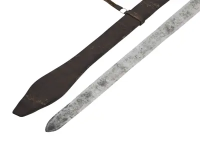 Kaskara medieval sword Low-poly 3D model