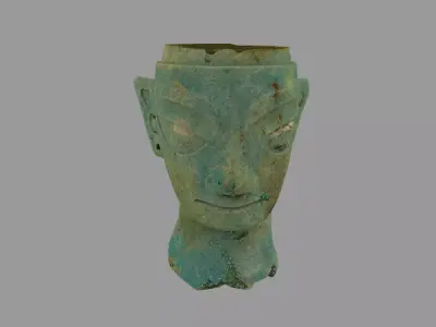 Sanxingdui Bronze Mask Low-poly 3D model