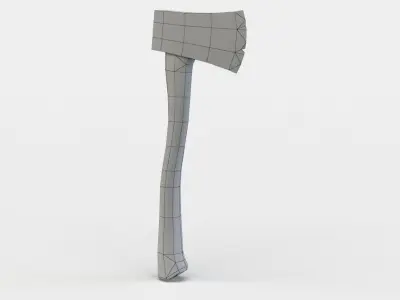 Axe tooth brush Low-poly 3D model