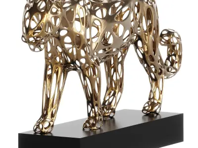 Decorative Abstract Sculpture Luminous Panther 3D model
