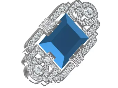 Antique Art Deco Diamond Brooch 3D print model purchase