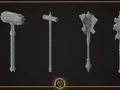 15Weapon base mesh vol 01 Low-poly 3D model