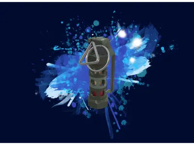 GRENADE 2 - M84 Flashbang Stun Grenade - 4K Game Ready Low-poly 3D model