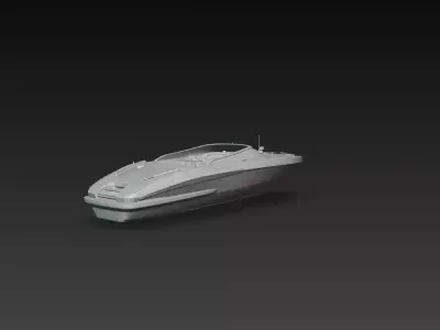 Luxury Wooden Speed Boat Premium Interior Yacht STL 3D print model